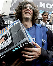 Howard with siruis radio boombox